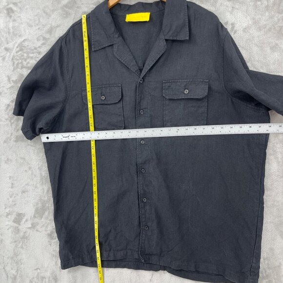 Good Counsel Black 100% Linen Short Sleeve Button Front Shirt - Picture 9 of 9
